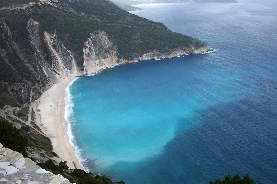 Captain Corelli's Mandolin film location: Myrtos Beach, Cephalonia