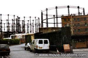 The Ladykillers film location: The old gasometers on Cheney Road behind King's Cross