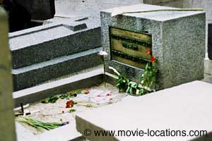 The Doors film location: Jim Morrison’s grave, Pere Lachaise Cemetery, Paris