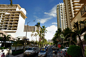 Godzilla filming location: Lewers Street, Honolulu