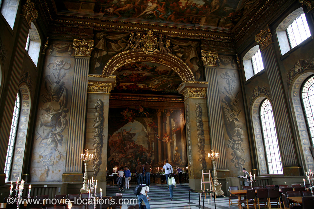 Lara Croft: Tomb Raider filming location: Painted Hall, Old Royal Naval College, Greenwich, London