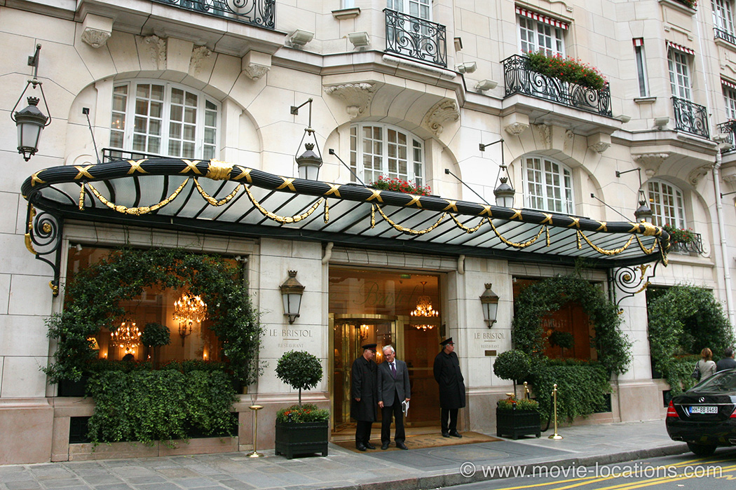Midnight In Paris location: Hotel Le Bristol, rue du Faubourg St Honore, Paris