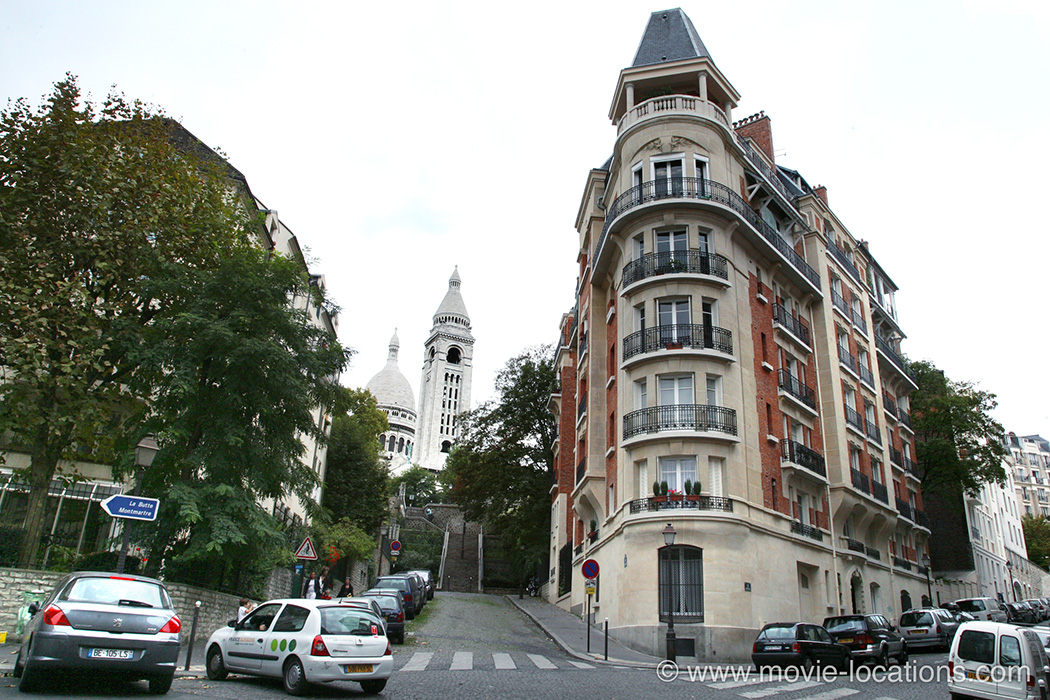 The Da Vinci Code film location: rue Becquerel, Montmartre, Paris