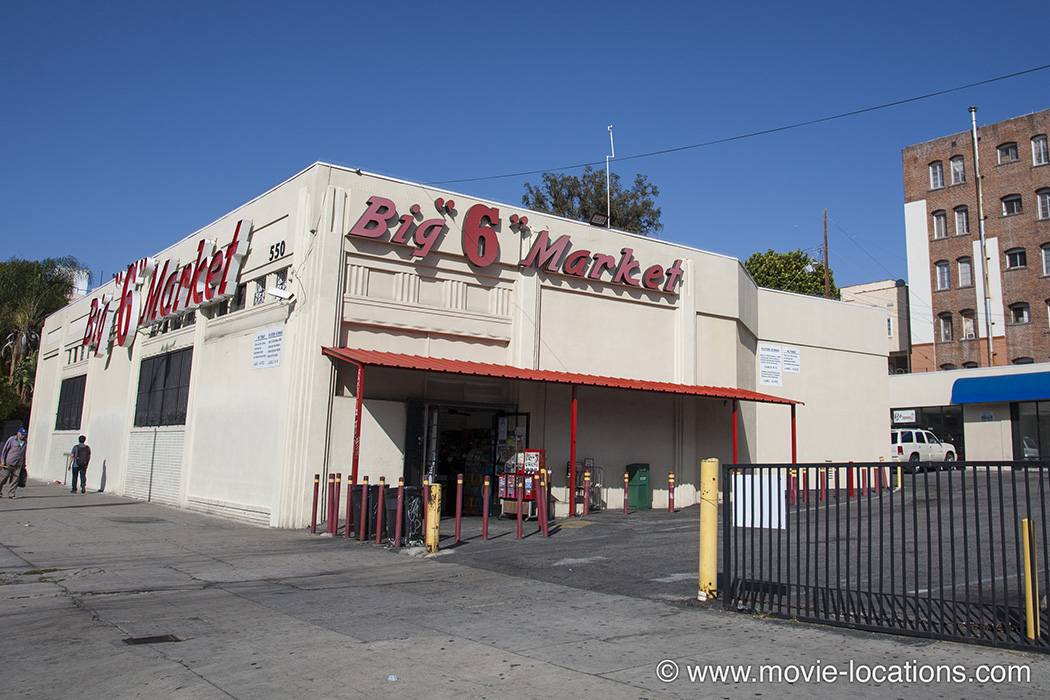 Drive film location: Big 6 Market, South Rampart Boulevard, downtown Los Angeles