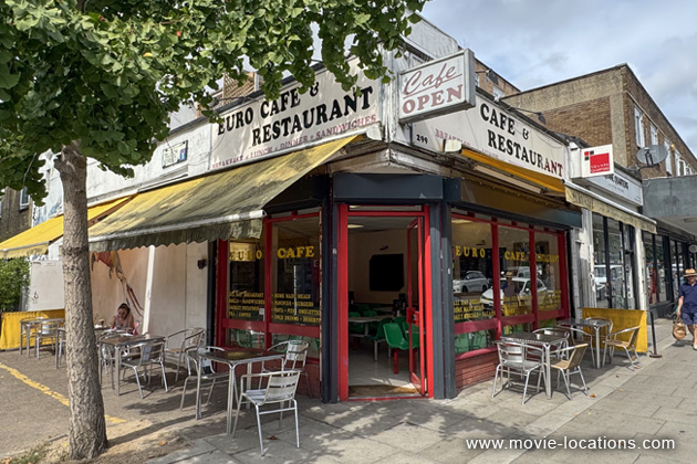 The Gentlemen film location: Euro Cafe, Caledonian Road, Islington