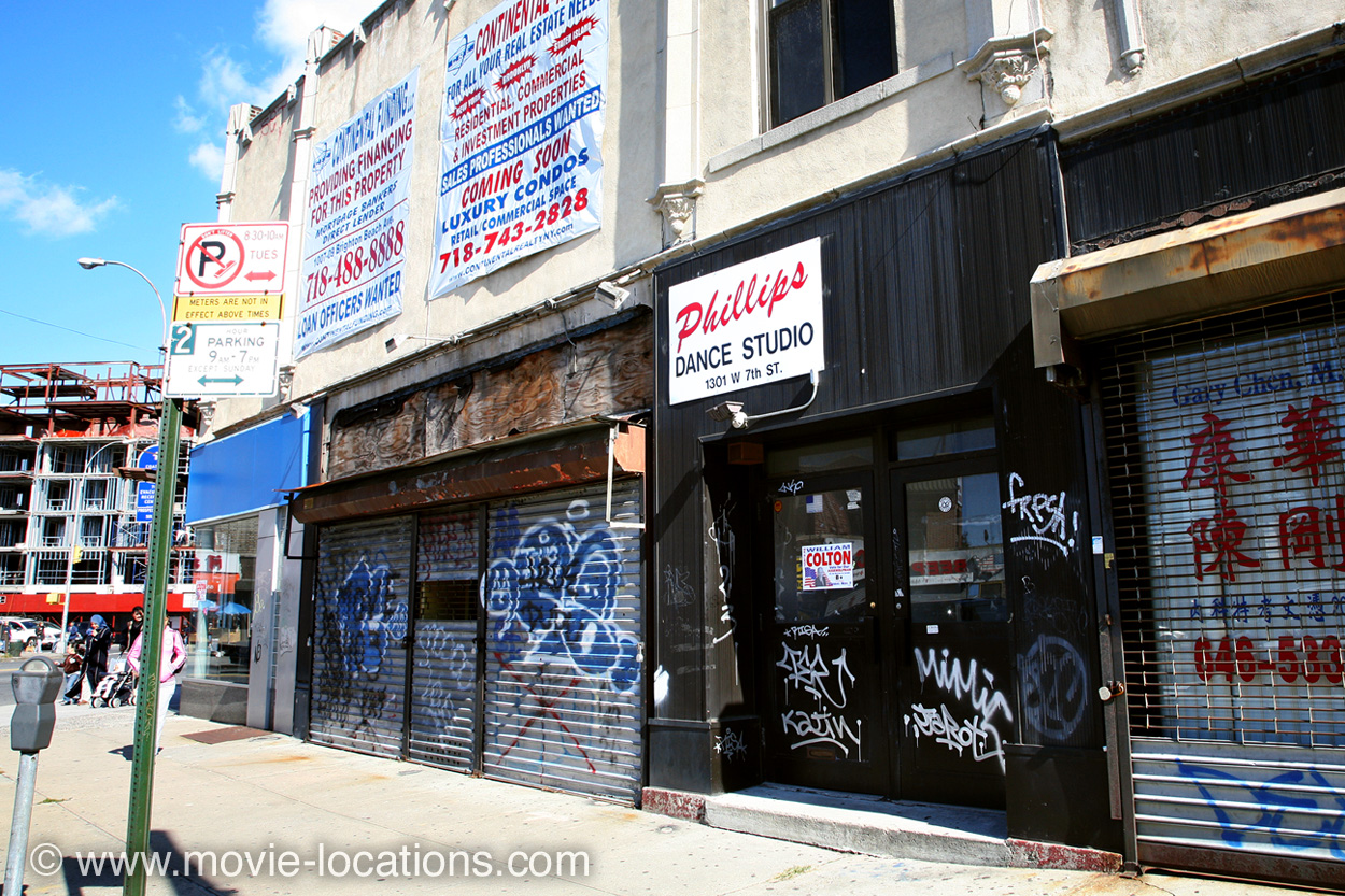 Saturday Night Fever location: Phillips Dance Studio, 1301 West Seventh Street, Bay Ridge, Brooklyn
